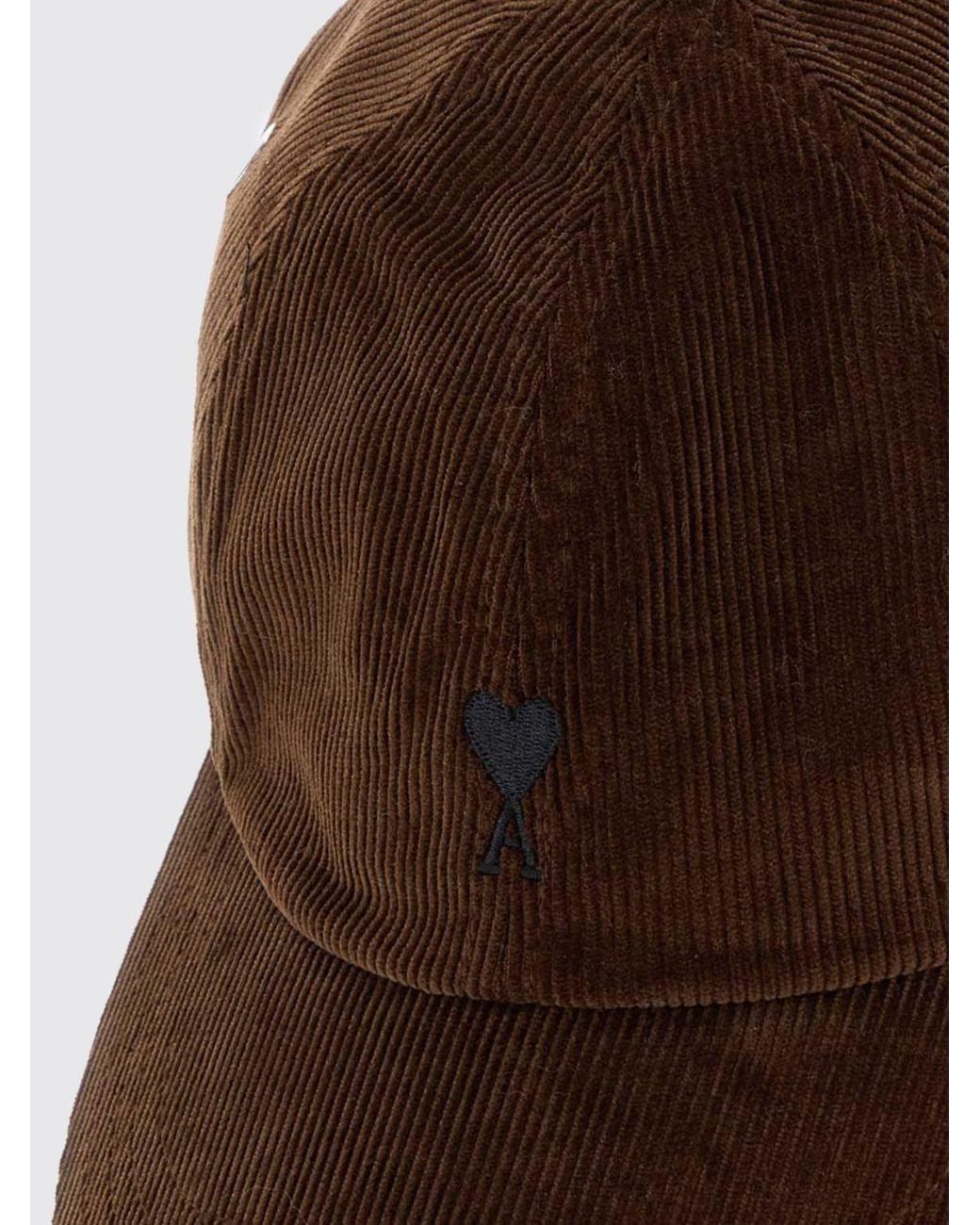 AMI Brown Cotton Velvet Baseball Cap With Adjustable Strap for men