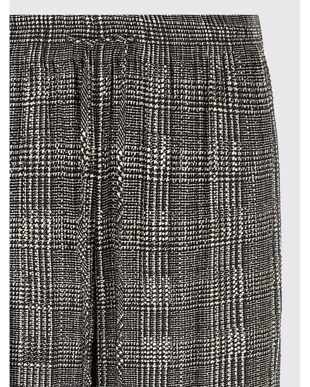 Ermanno Scervino Gray Prince Of Wales High-Waisted Wide-Leg Trousers