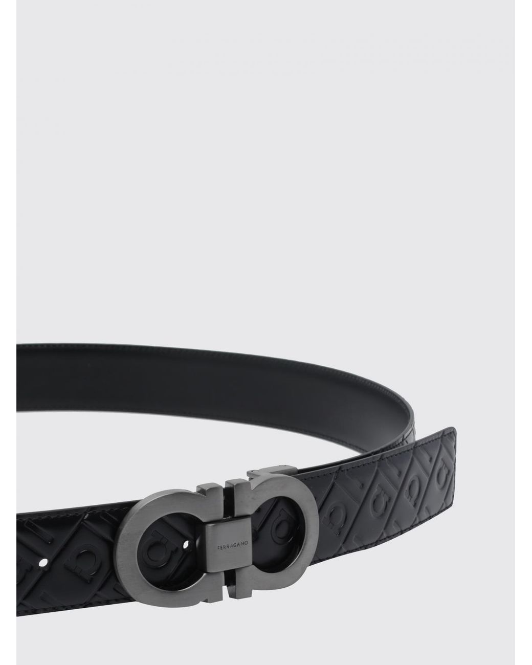 Ferragamo White Reversible And Adjustable Gancini Belt for men