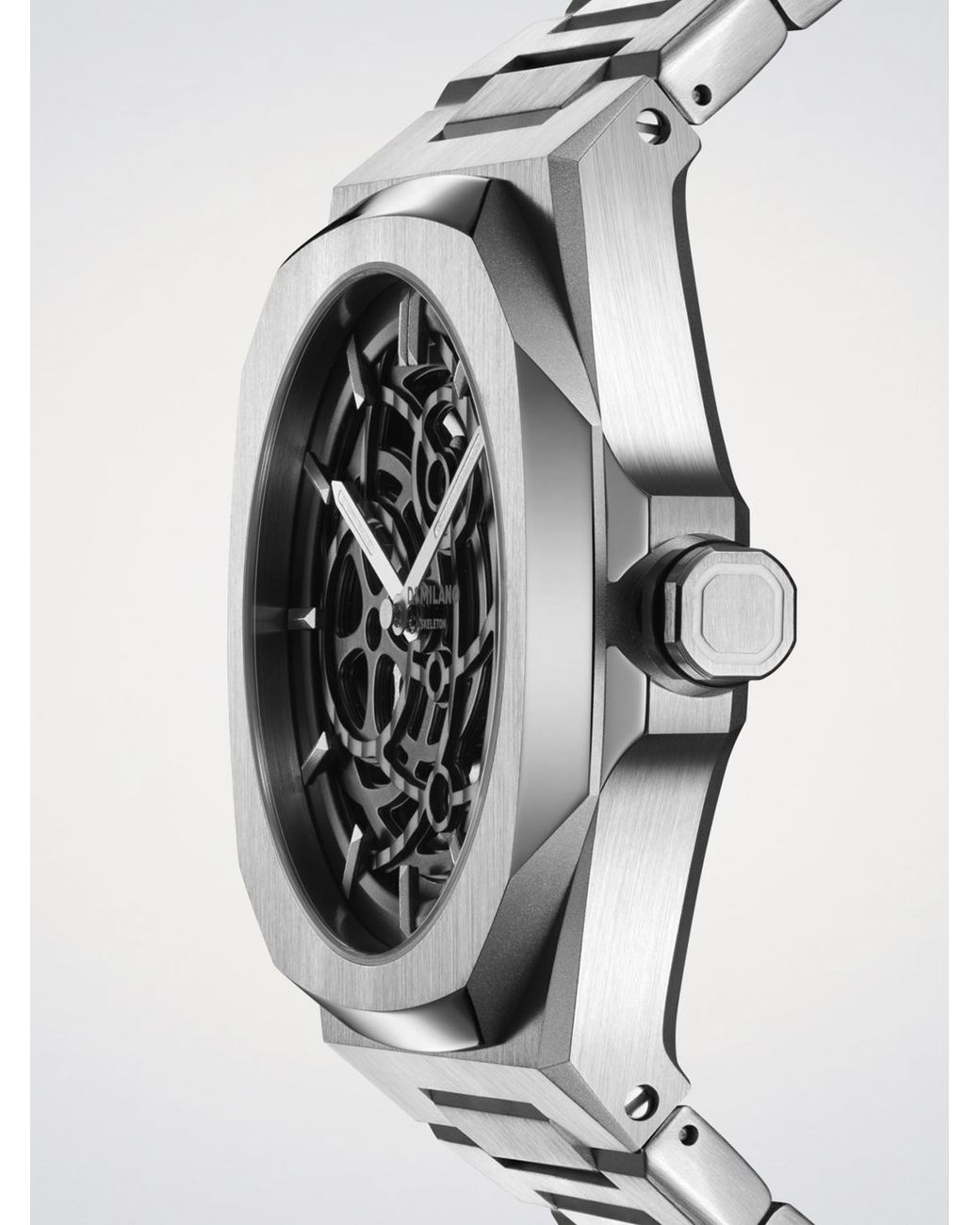 D1 Milano Gray Skeleton Watch 41.5 Mm for men