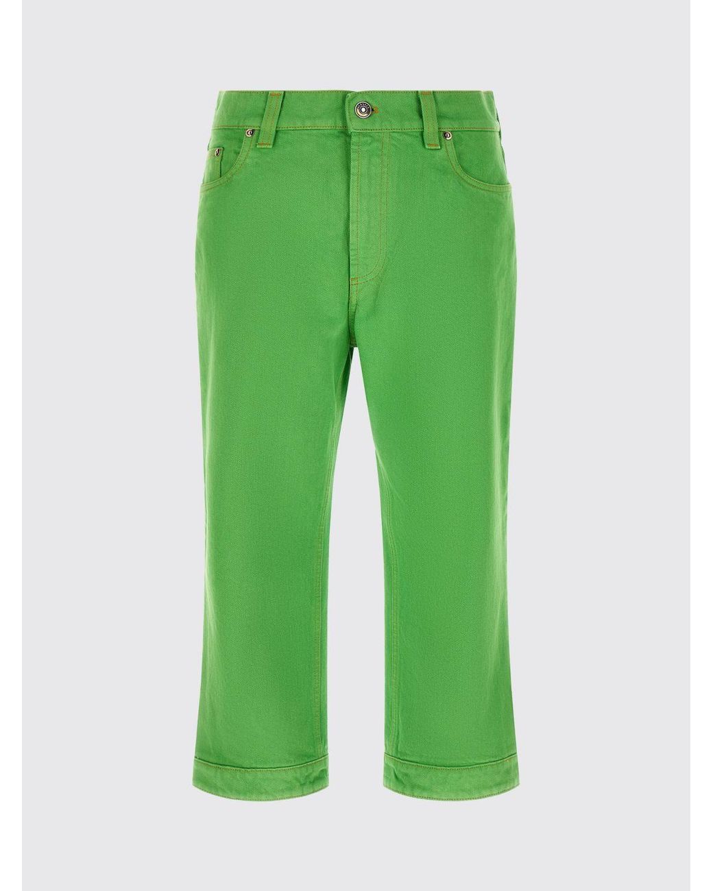 Versace Green Cropped Fit Denim Jeans