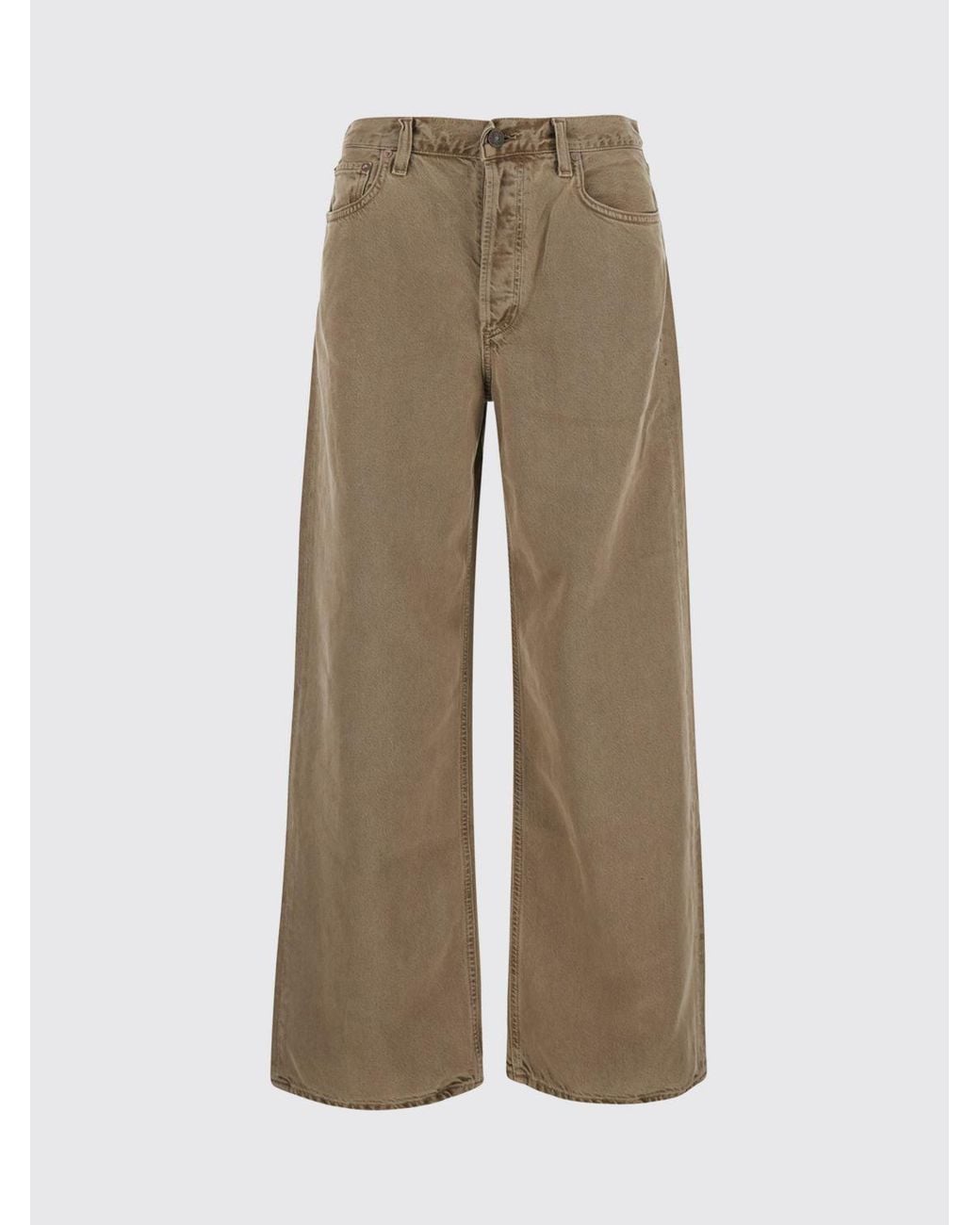 Agolde Natural High-Waisted 5-Pocket Wide-Leg Jeans