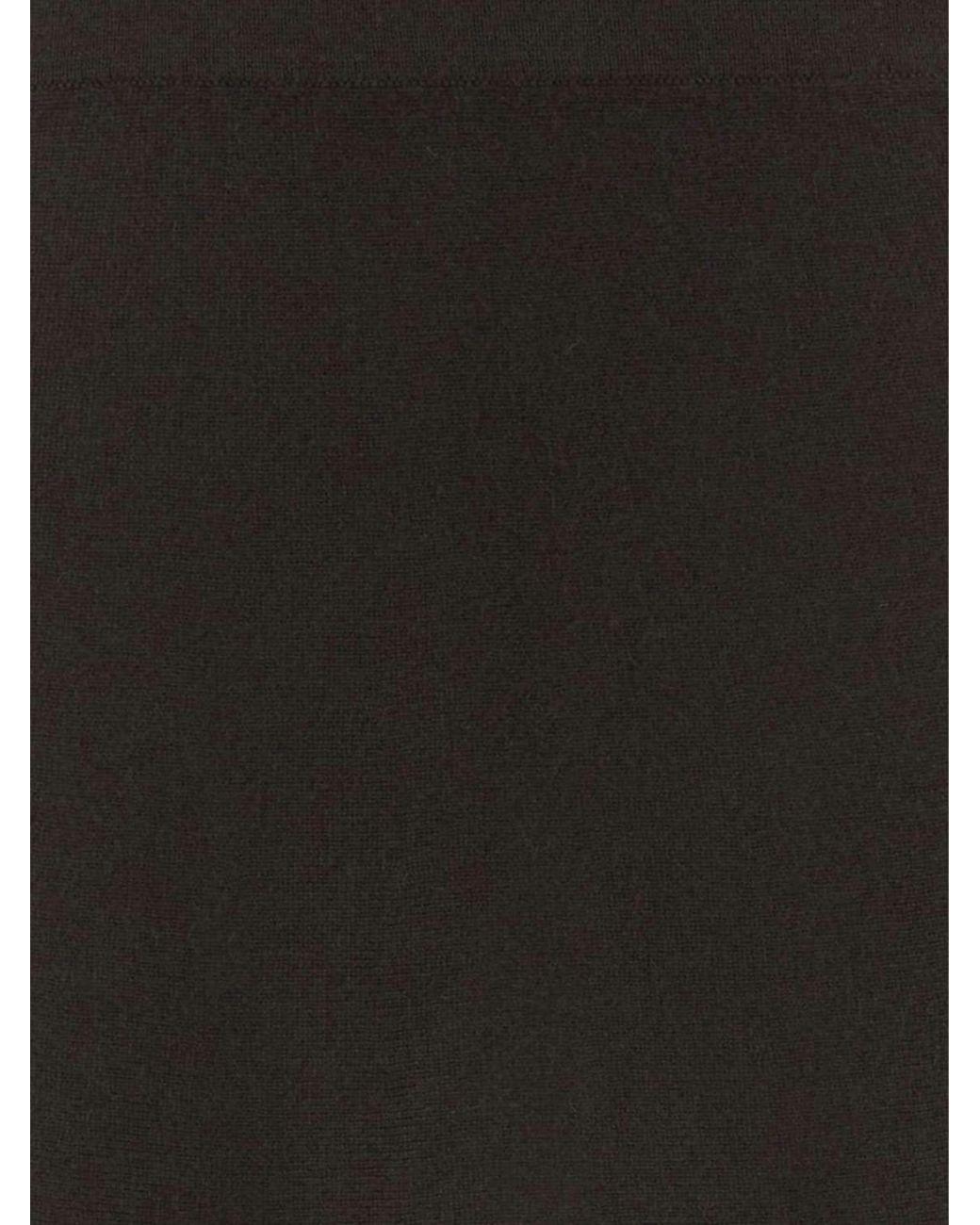 Lisa Yang Black Knit Cashmere Midi Skirt With An Elasticated High Waist