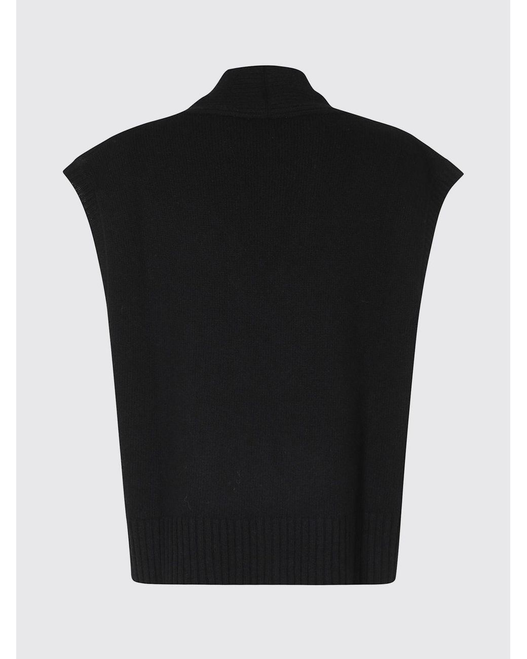 Roberto Collina Blue V-Neck Wool Knitted Gilet With Ribbed Trims