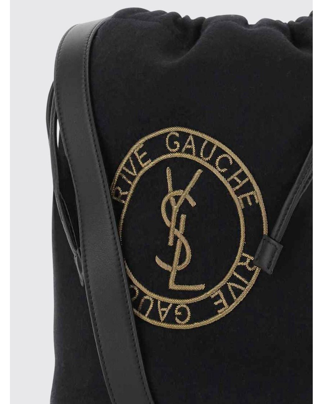 Saint Laurent Black Rive Gauche Bucket Bag for men