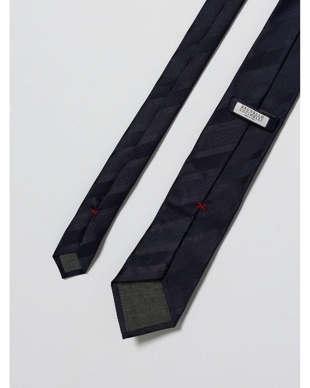 Brunello Cucinelli White Silk Tie 7.5 for men
