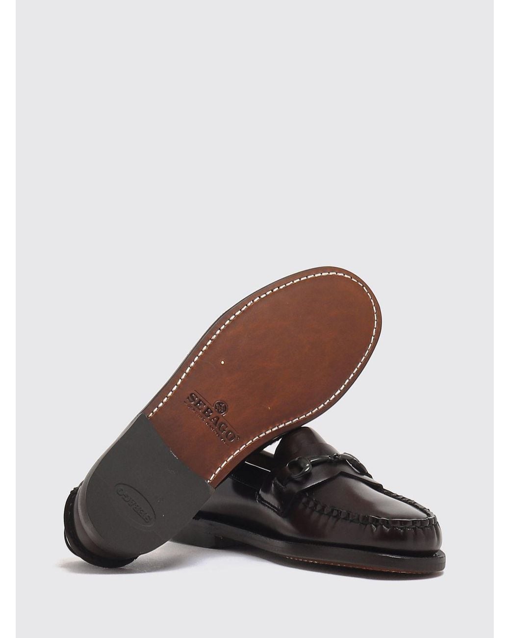 Sebago White Joe Brushed Leather Penny Loafers With Metal Horsebit