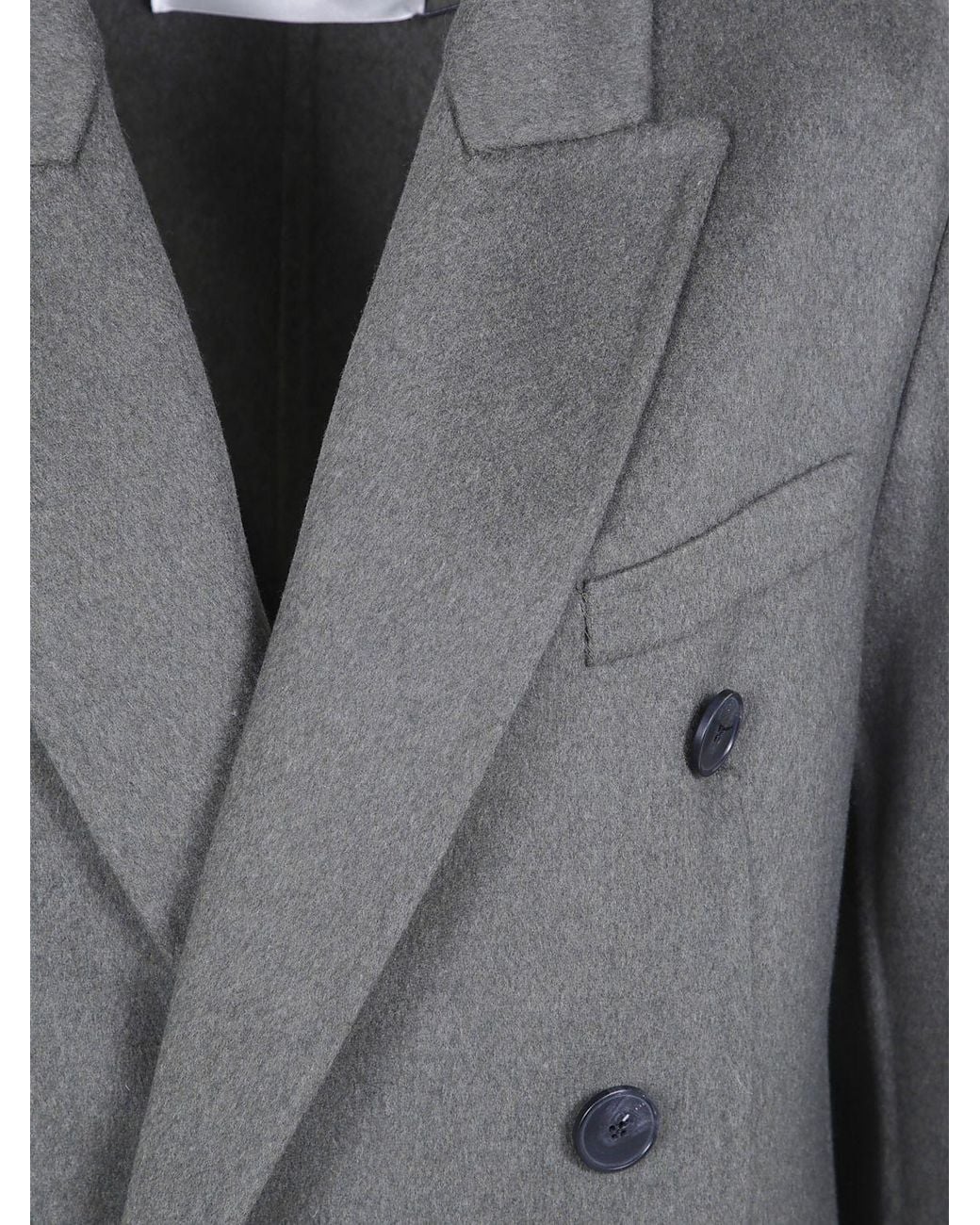 Victoria Beckham Gray Catriona Double-Breasted Wool And Cashmere Blend Long Coat