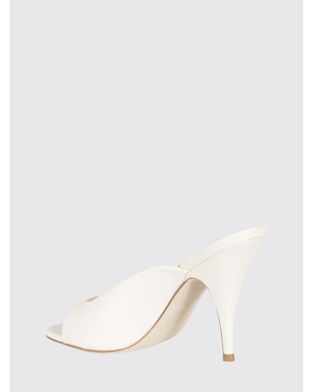 3Juin White Leather Mules