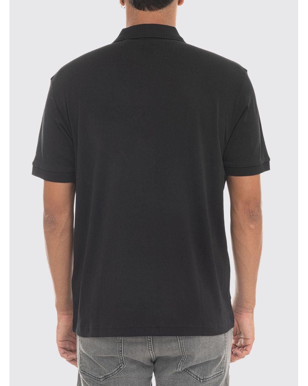 Boss Black Short-Sleeved Cotton Polo Shirt With Contrast Tipping for men