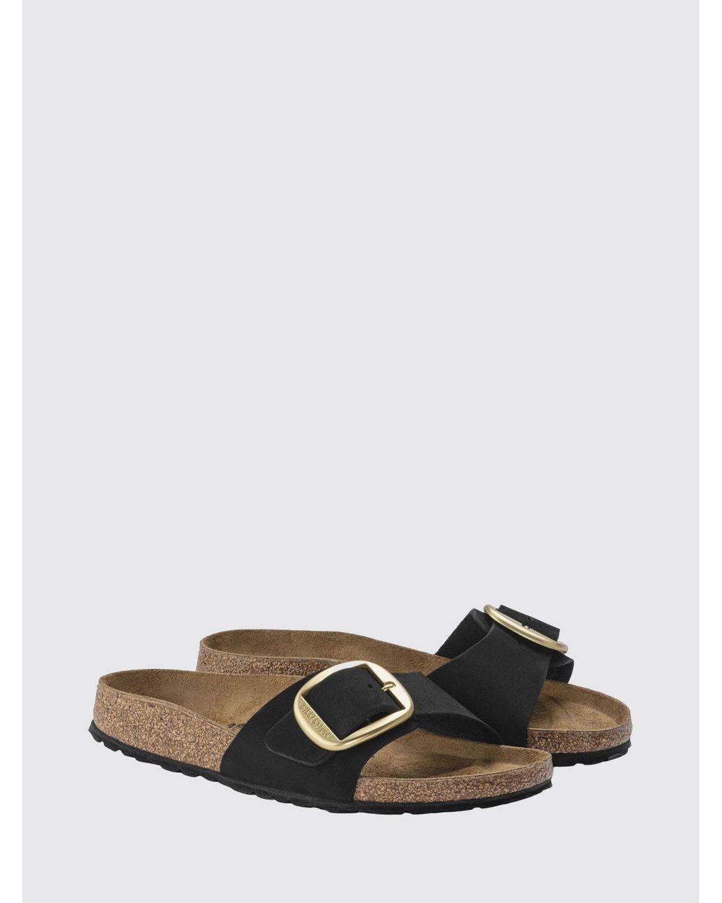 Birkenstock White Madrid Big Buckle Nubuck Sandal
