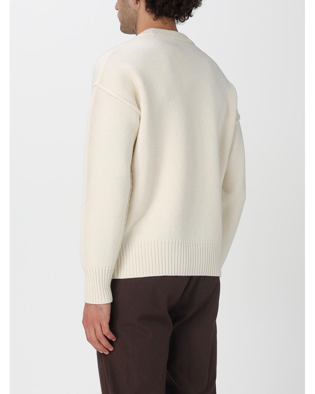 AMI Natural Wool Pullover for men