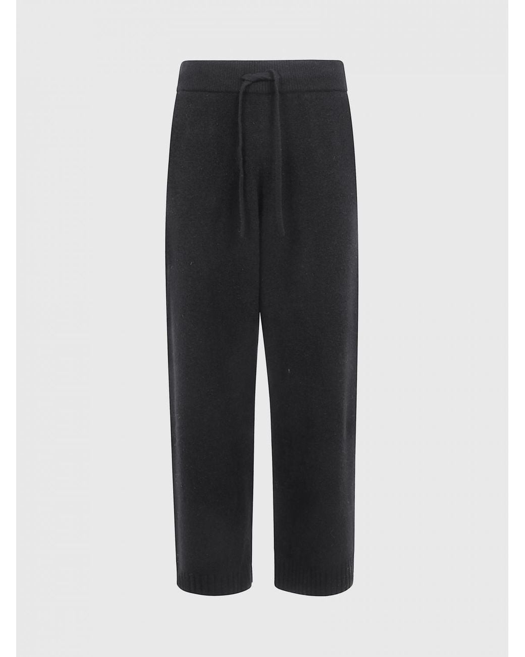 Represent Black Wide-Leg Wool-Blend Knit Joggers With Drawstring for men