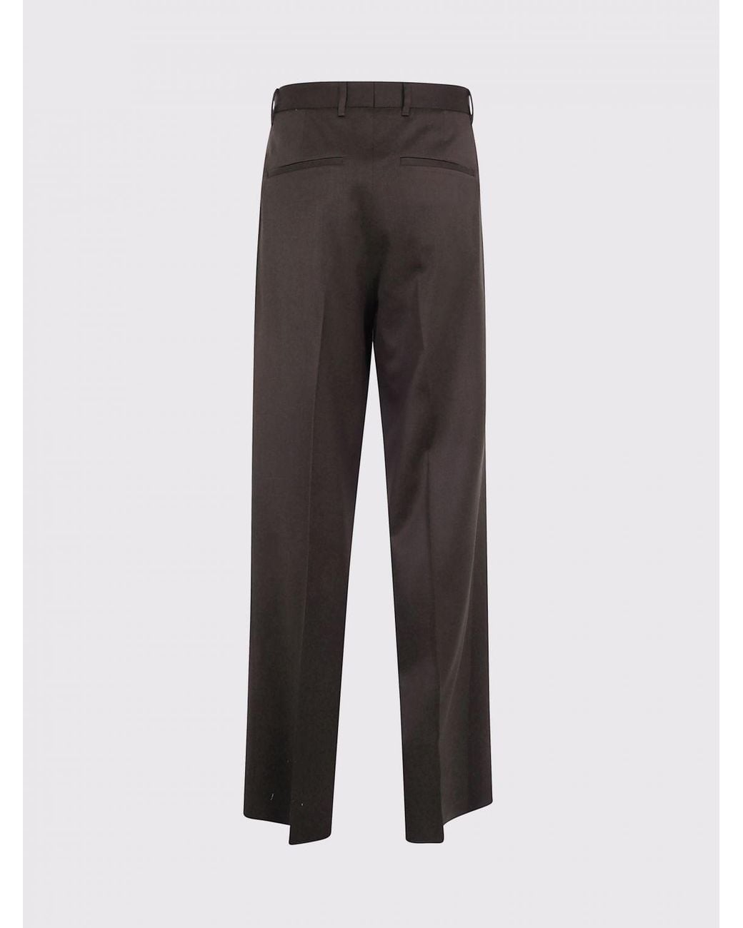 Lardini Gray Pure Virgin Wool Wide-Leg Trousers With Darts And Mid-Rise Waist for men