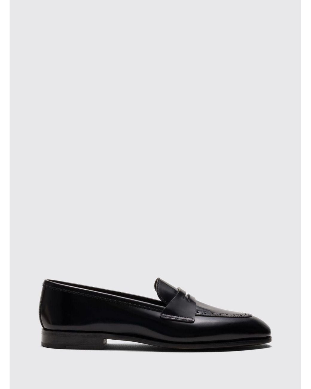 Church's White Calfskin Penny Loafers With Classic Strap