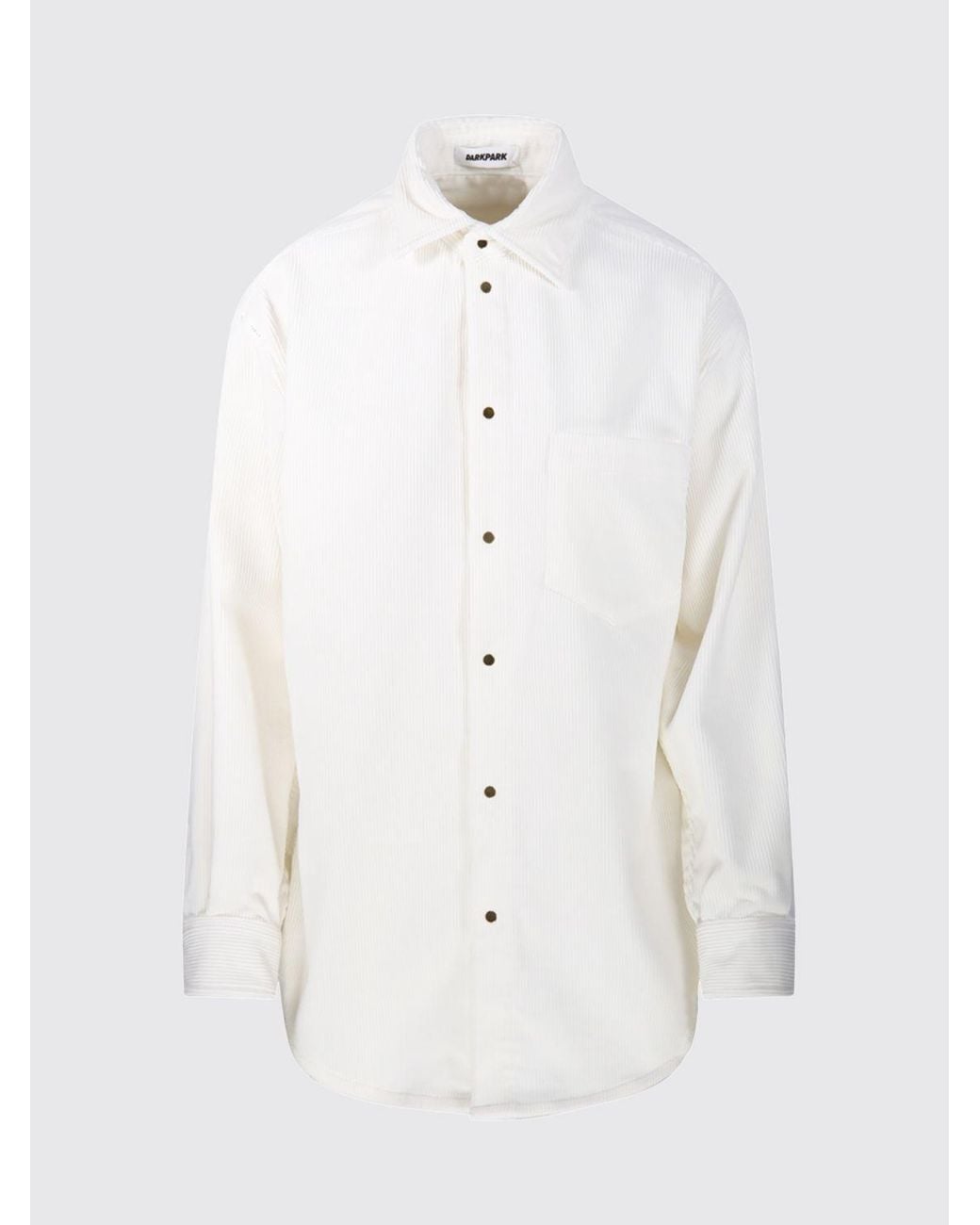 Camisa De Pana De Corte Relajado Y Manga Larga DARKPARK de color White