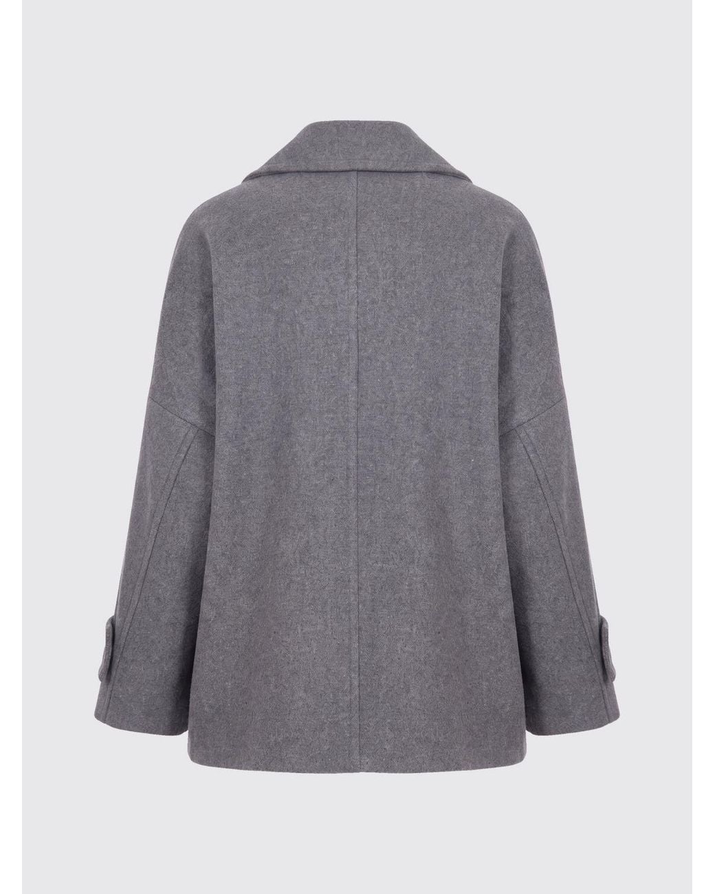 Liu Jo Gray Double-Breasted Short Coat