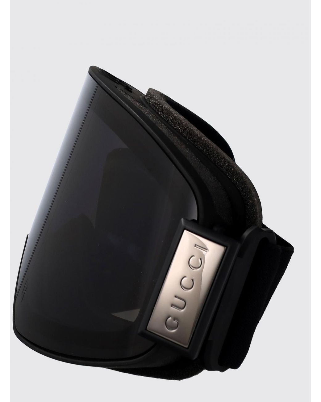 Gucci Black Acetate Ski Goggles With Engraved Logo And Adjustable Strap for men