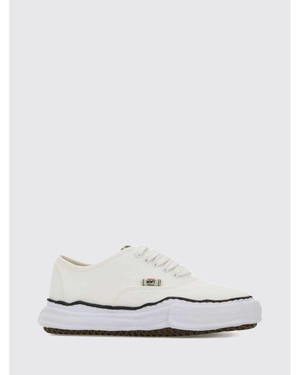 Maison Mihara Yasuhiro White Baker Og Low Top Canvas Trainers With Round Toe for men