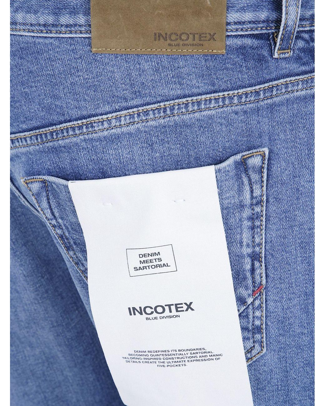 Incotex Blue Five-Pocket Straight Jeans for men