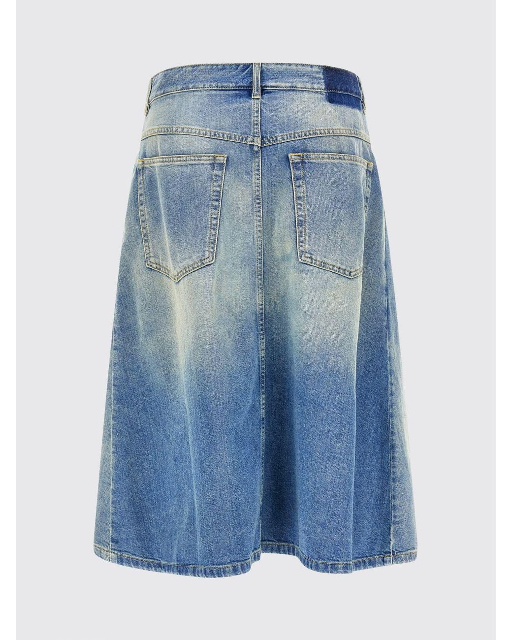 Maison Margiela Blue High-Waisted A-Line Denim Midi Skirt