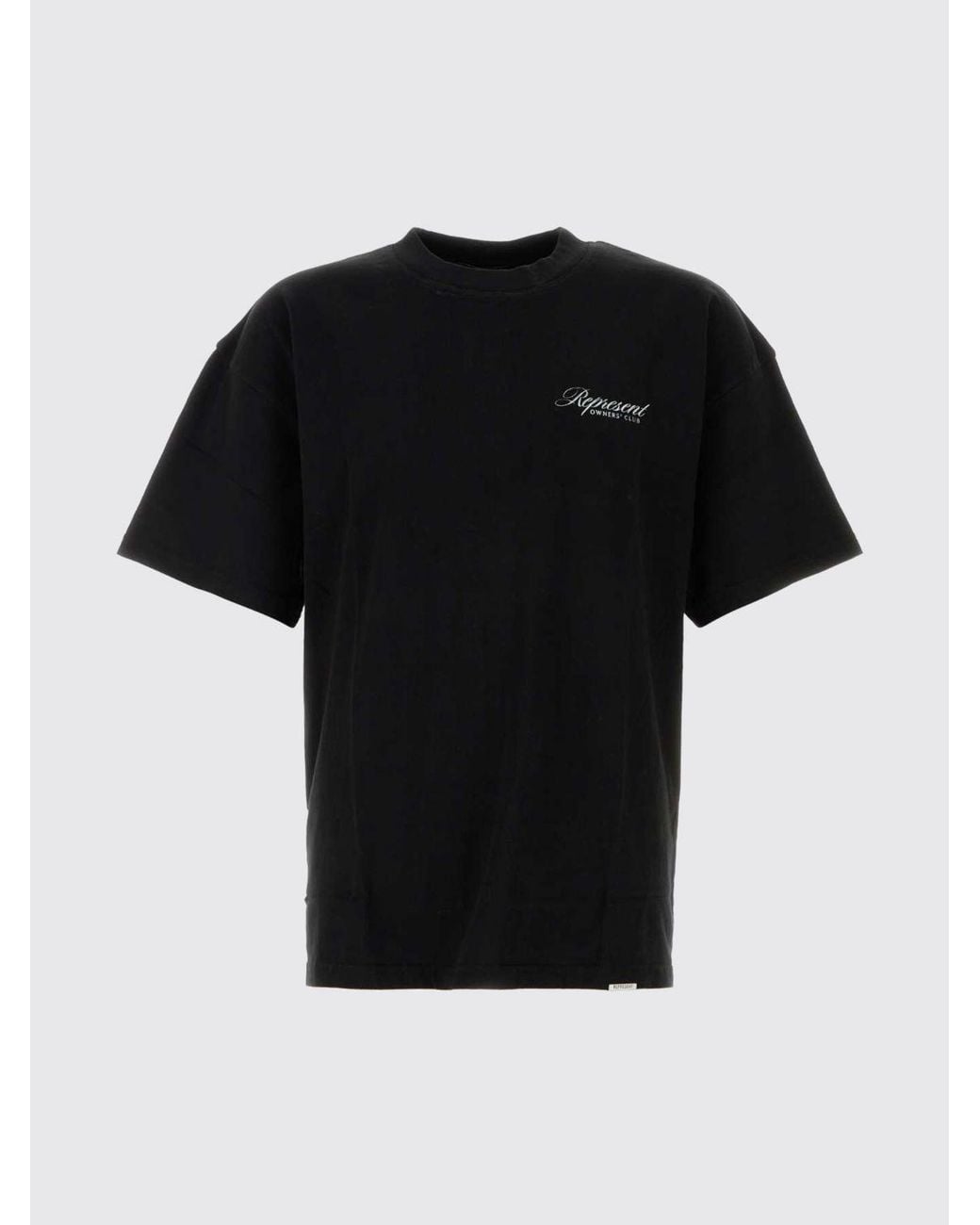 Represent Black Relaxed Fit Cotton T-Shirt With Back Logo for men