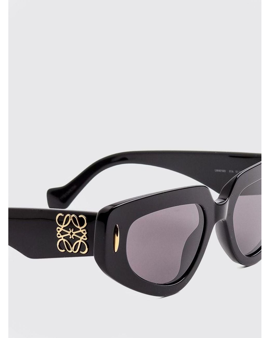 Loewe Gray Anagram Flared Cat-Eye Acetate Sunglasses With Contrast Logo