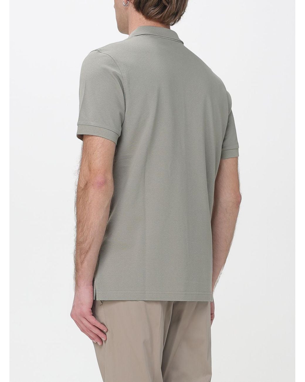 Polo De Algodón Elástico Fay de hombre de color Gray