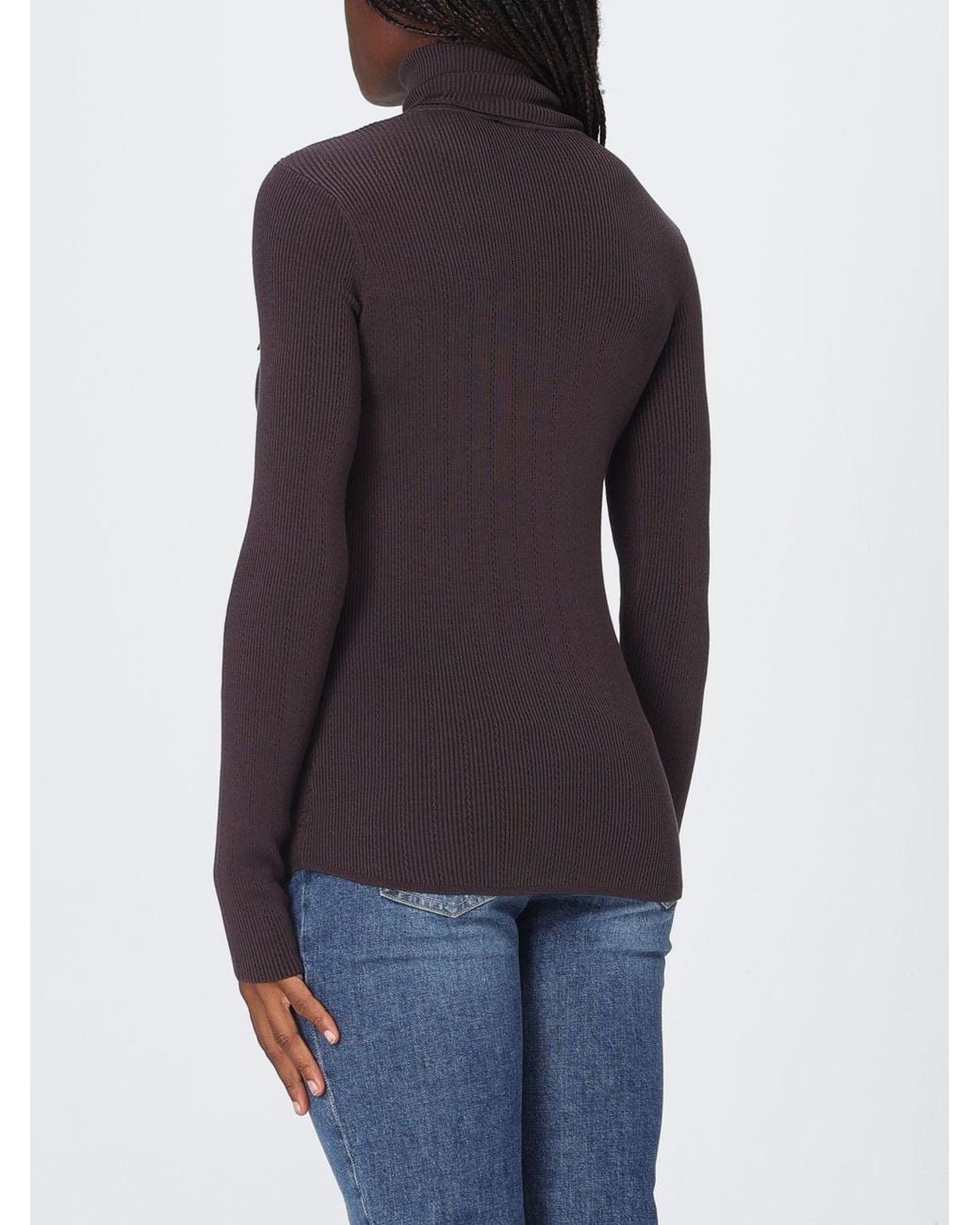 Elisabetta Franchi Blue Slim Fit Silk Blend Long-Sleeved Turtleneck Jumper