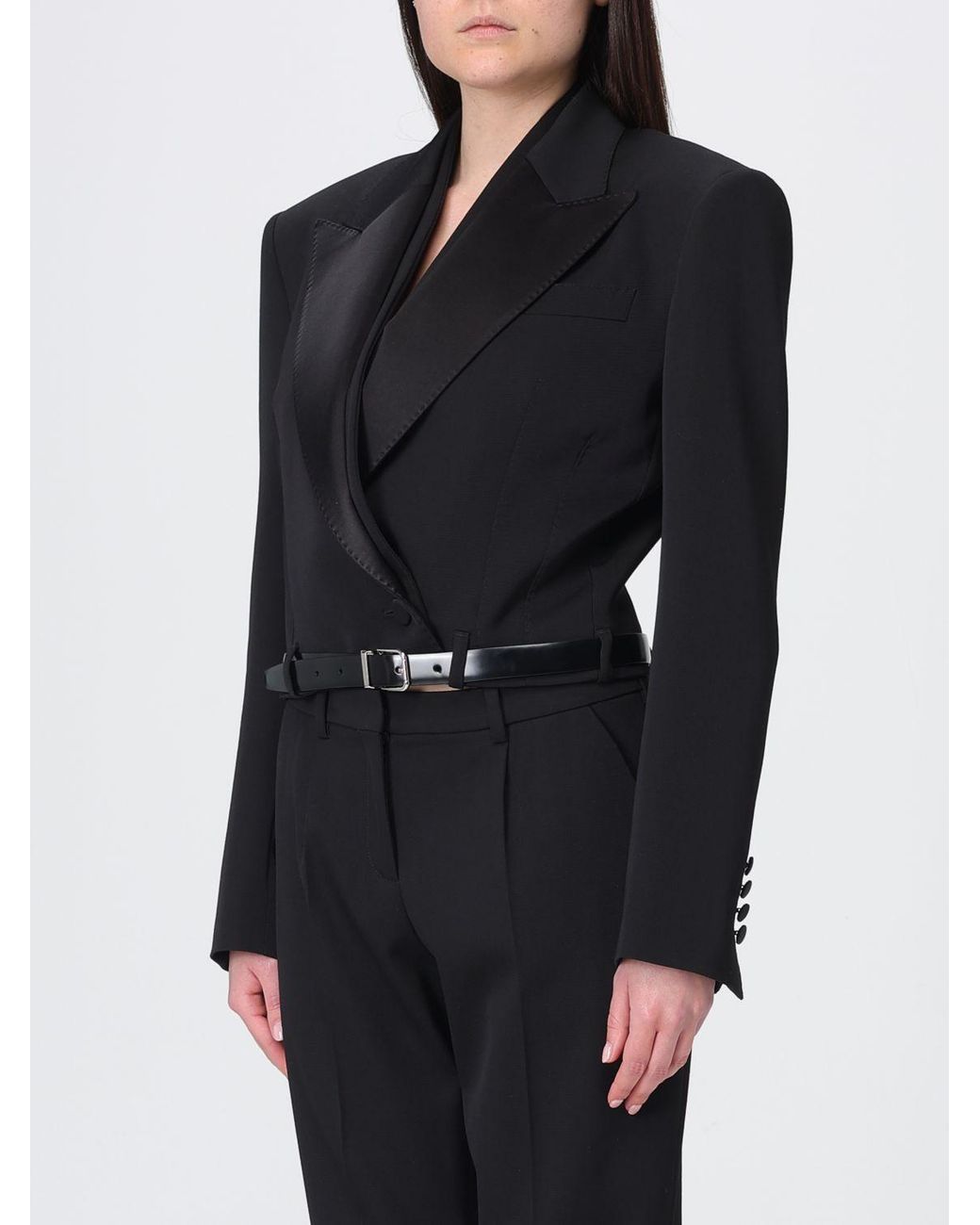 Dolce & Gabbana Black Dolce &Amp Gabbana Crop Tuxedo Blazer