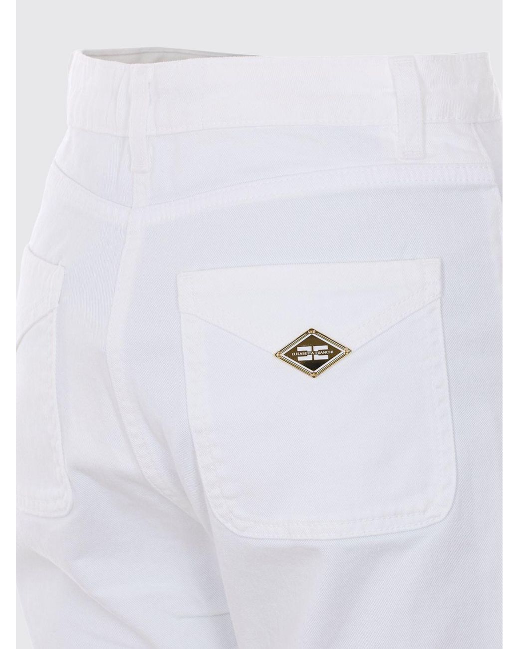 Elisabetta Franchi White Slim Fit Stretch Denim Jeans