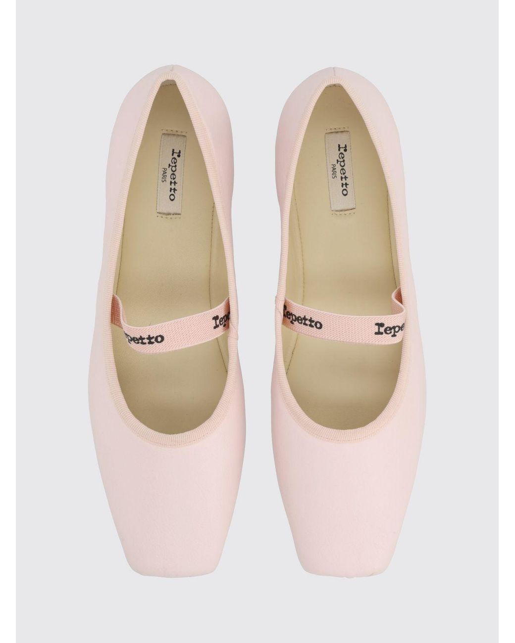 Repetto Pink Lizbeth Calfskin Mary Jane Flats With Square Toe