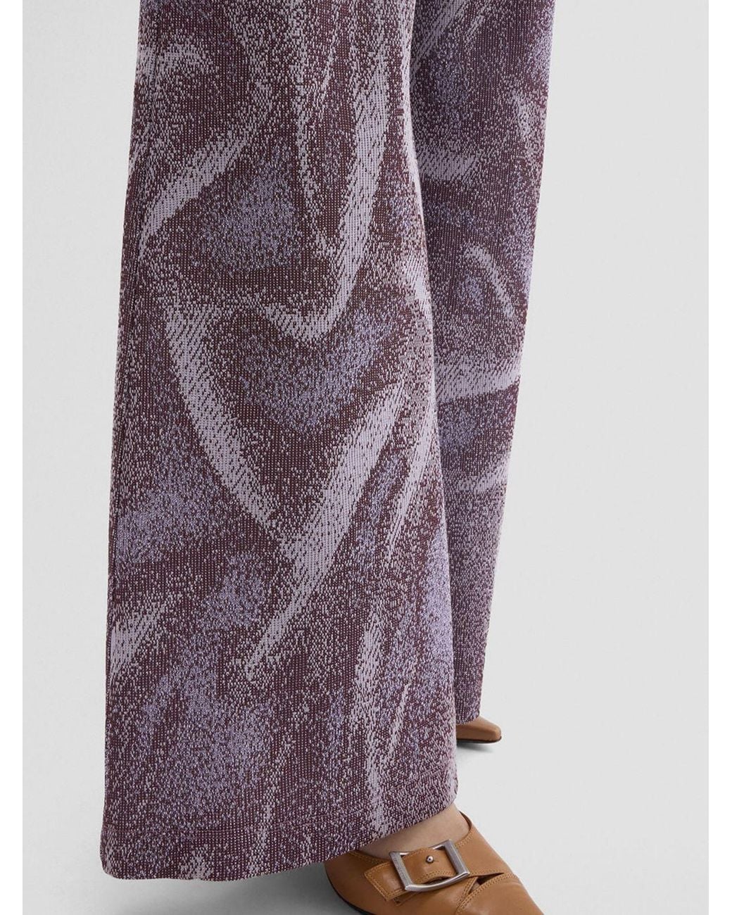 MACCAPANI Purple Easy Printed Flared Trousers
