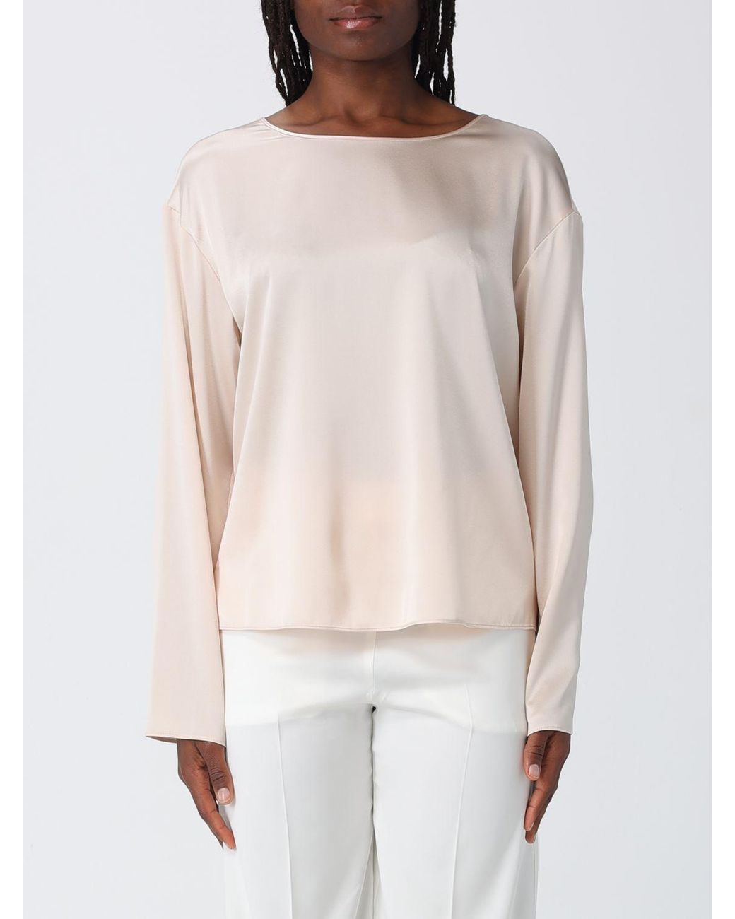Emporio Armani White Stretch Silk Blouse