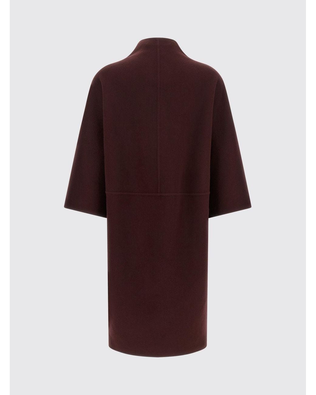 Gianluca Capannolo Red Long Wool-Blend Coat With Belt And High Collar