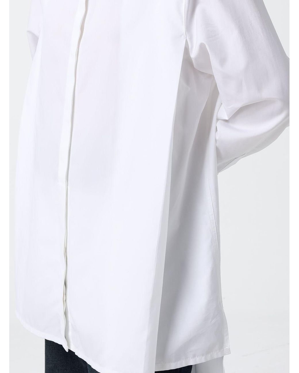 Alaïa White Relaxed-Fit Asymmetrical Cotton Poplin Shirt