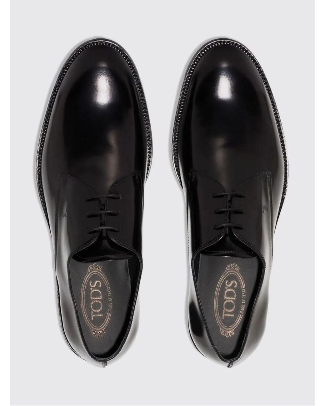 Tod's White Brushed Leather Derby Shoes for men