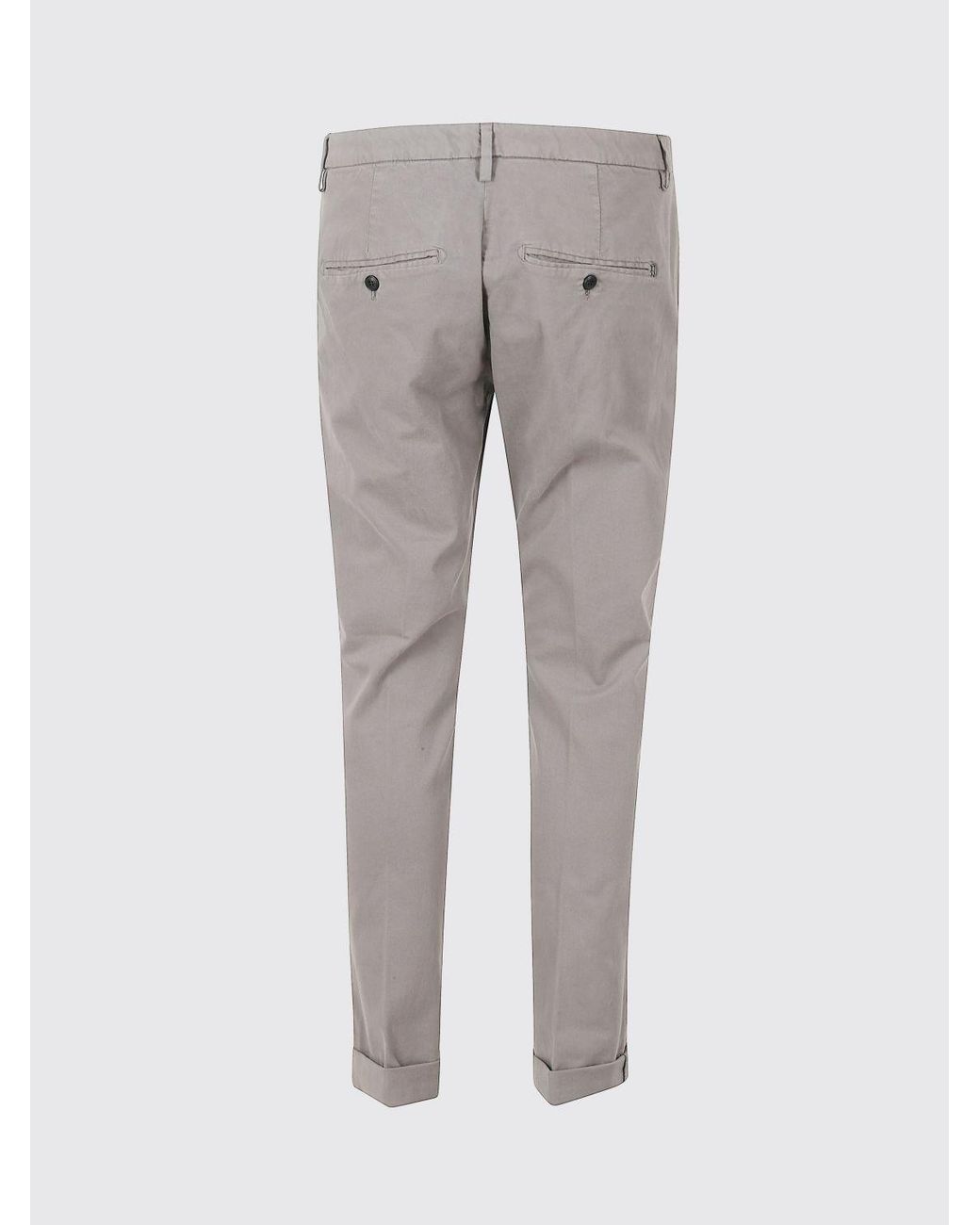 Dondup Gray Gaubert Slim Fit Mid-Rise Velvet Chino Trousers for men