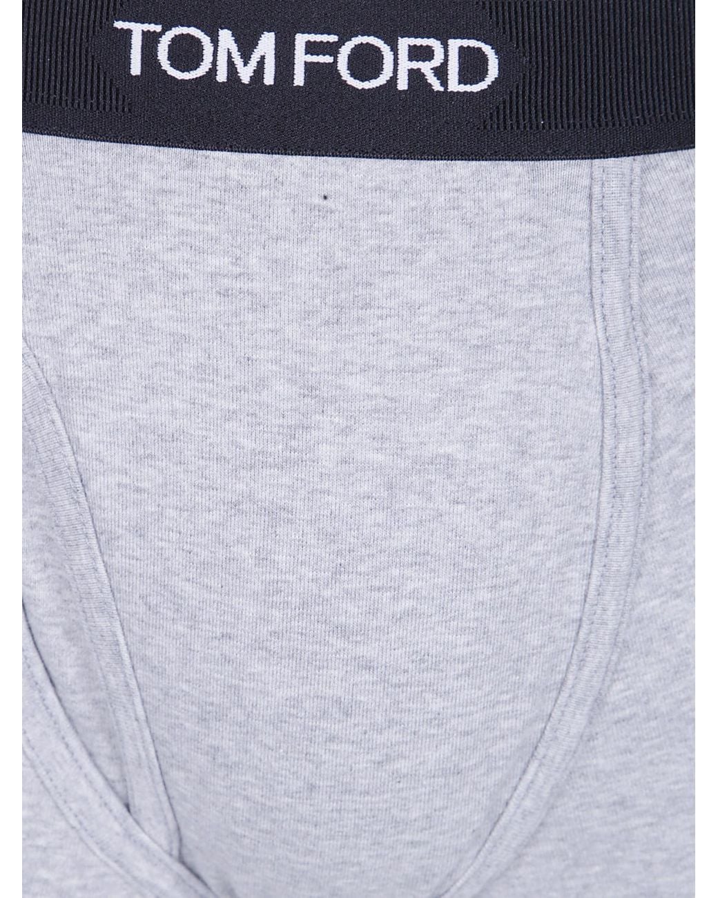 Tom Ford Blue Stretch-Cotton Boxer Briefs With Logo Waistband for men
