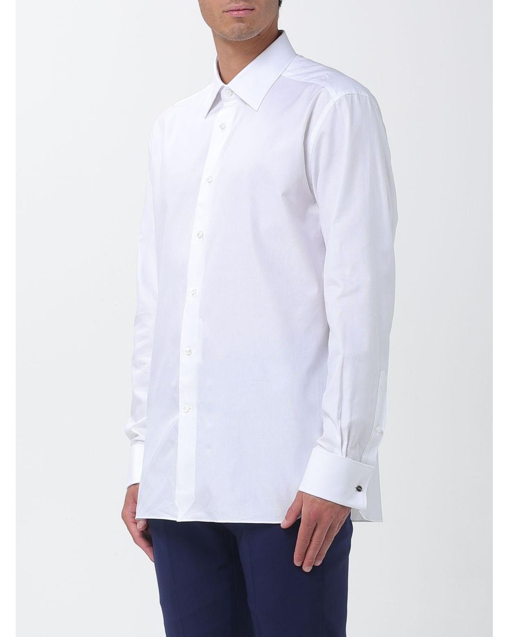 Zegna White Cotton Poplin Classic Shirt for men
