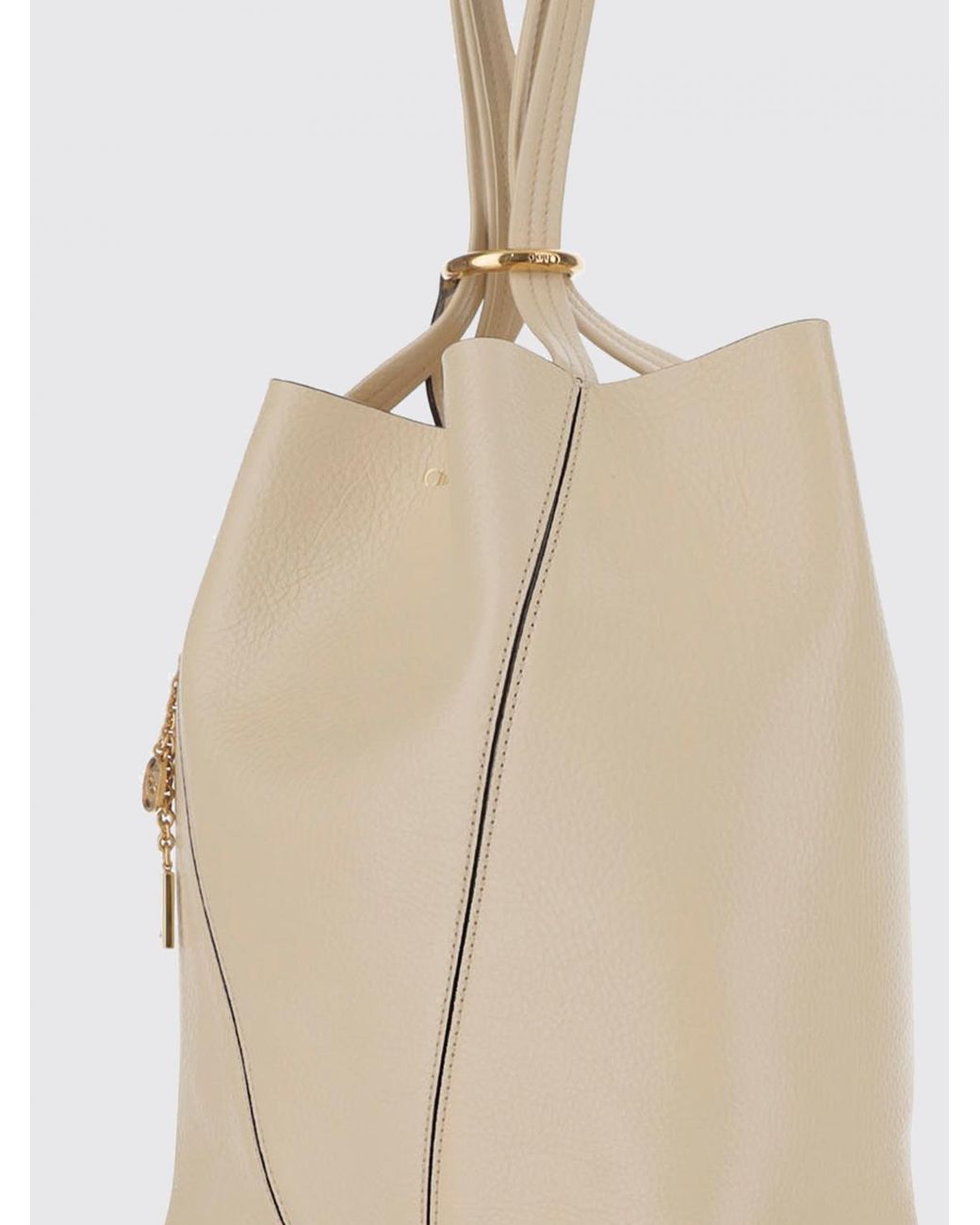 Chloé Natural ChloÉ Spin Tasche Aus Genarbtem Leder