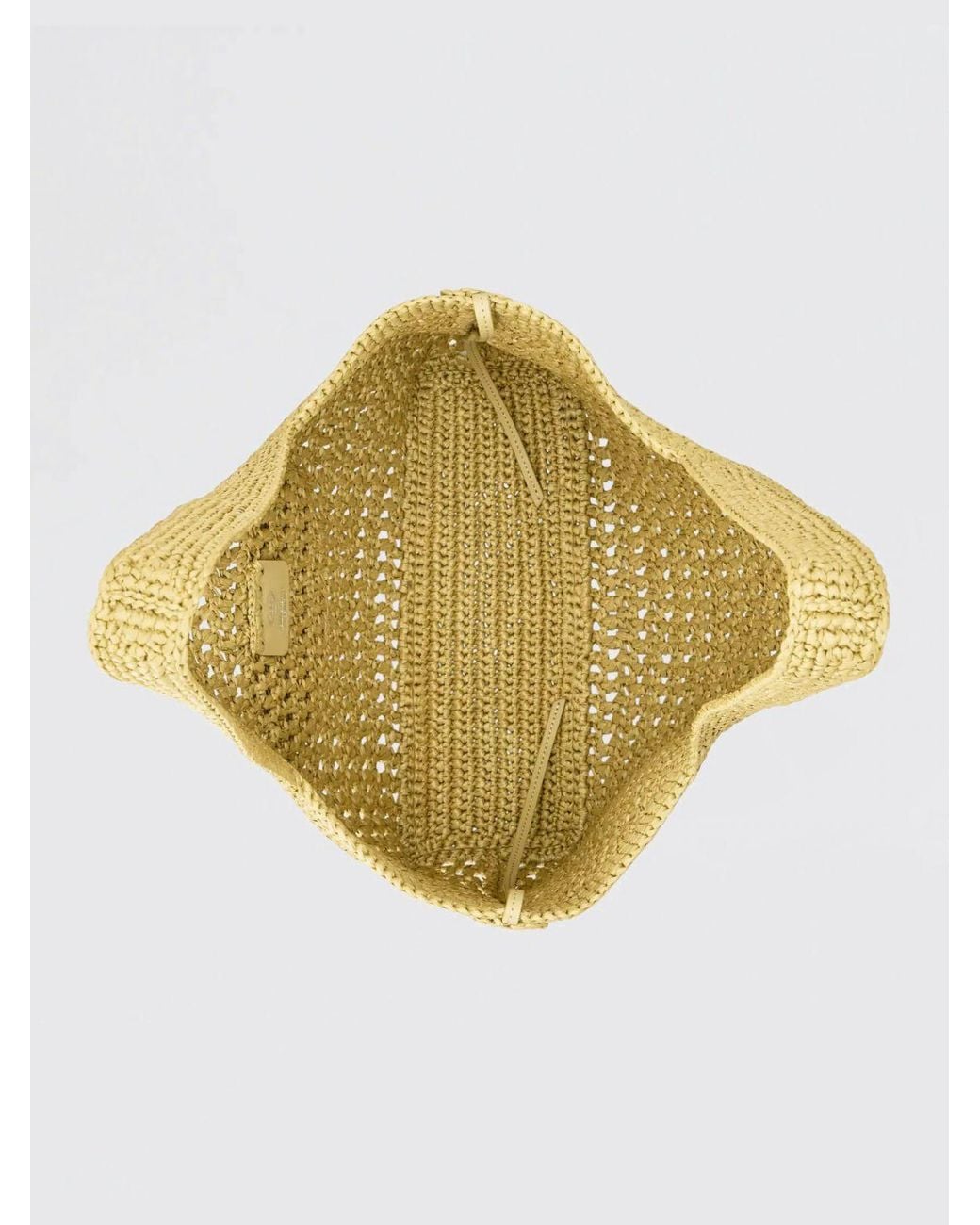Tod's Metallic Crochet Raffia Shopping Bag