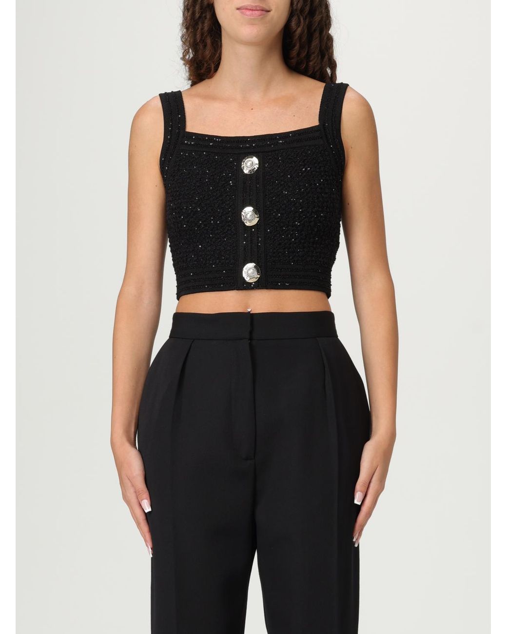 Top Cropped di Balmain in Black
