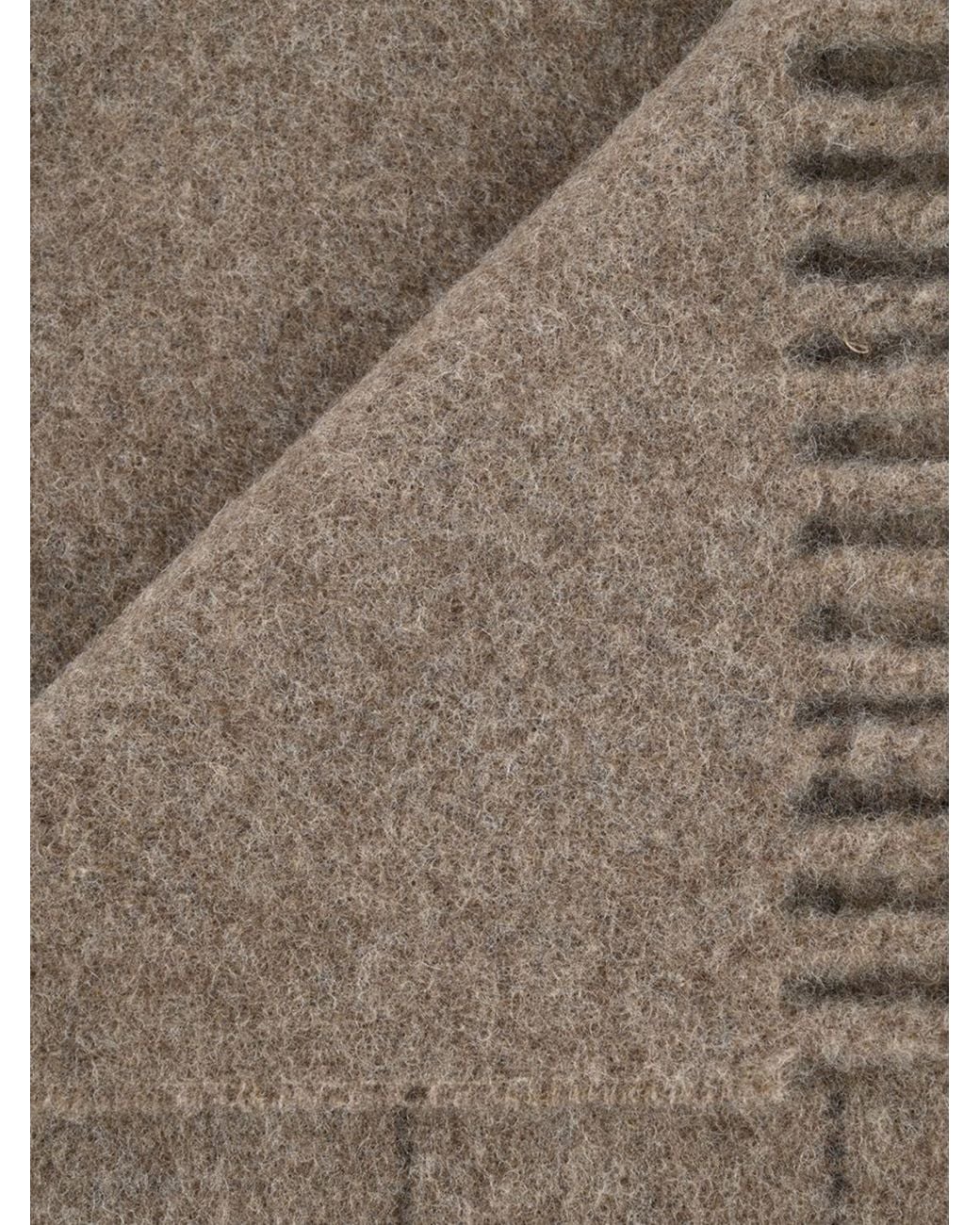 Polo Ralph Lauren Brown Check Wool Blend Scarf With Embroidered Logo And Fringed Hem for men