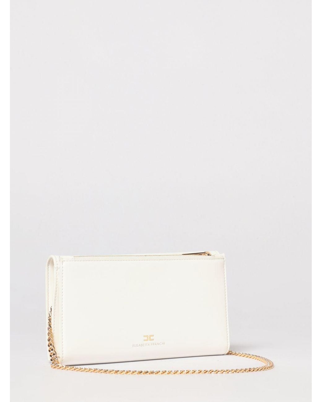 Elisabetta Franchi Natural Faux Leather Wallet Bag