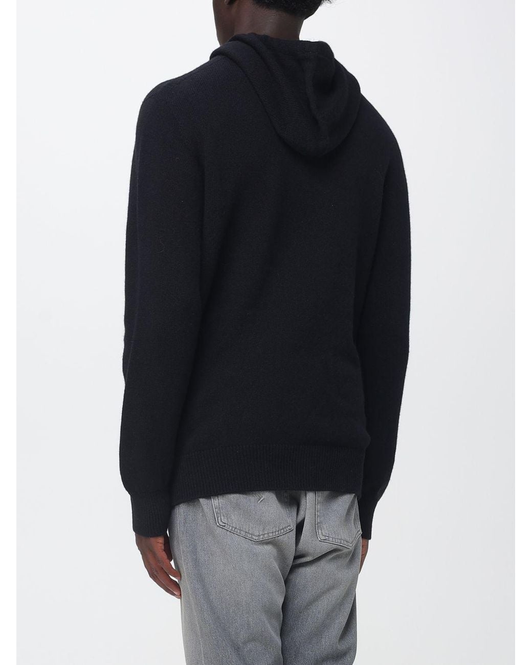 Laneus Blue Relaxed Fit Knit Hoodie for men