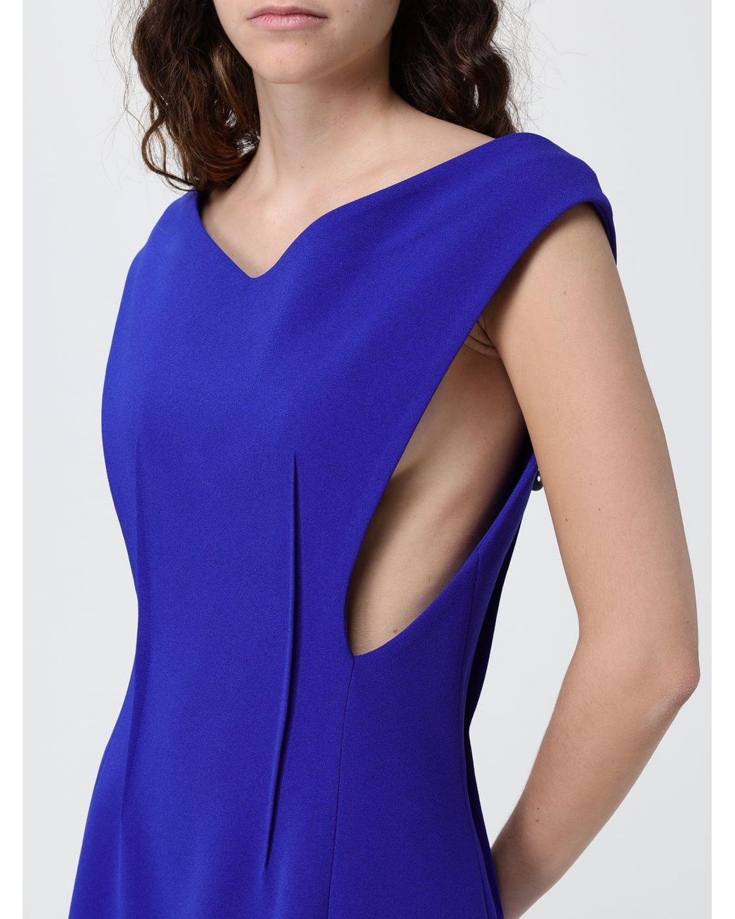 Jil Sander Blue Technical Crêpe Midi Dress