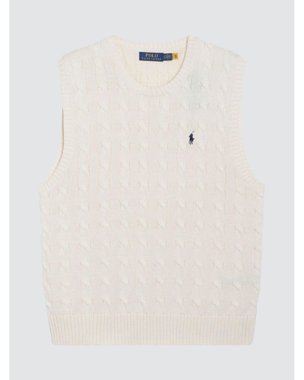 Polo Ralph Lauren Gray Pony Logo Cotton Knit Crewneck Sweater Vest for men