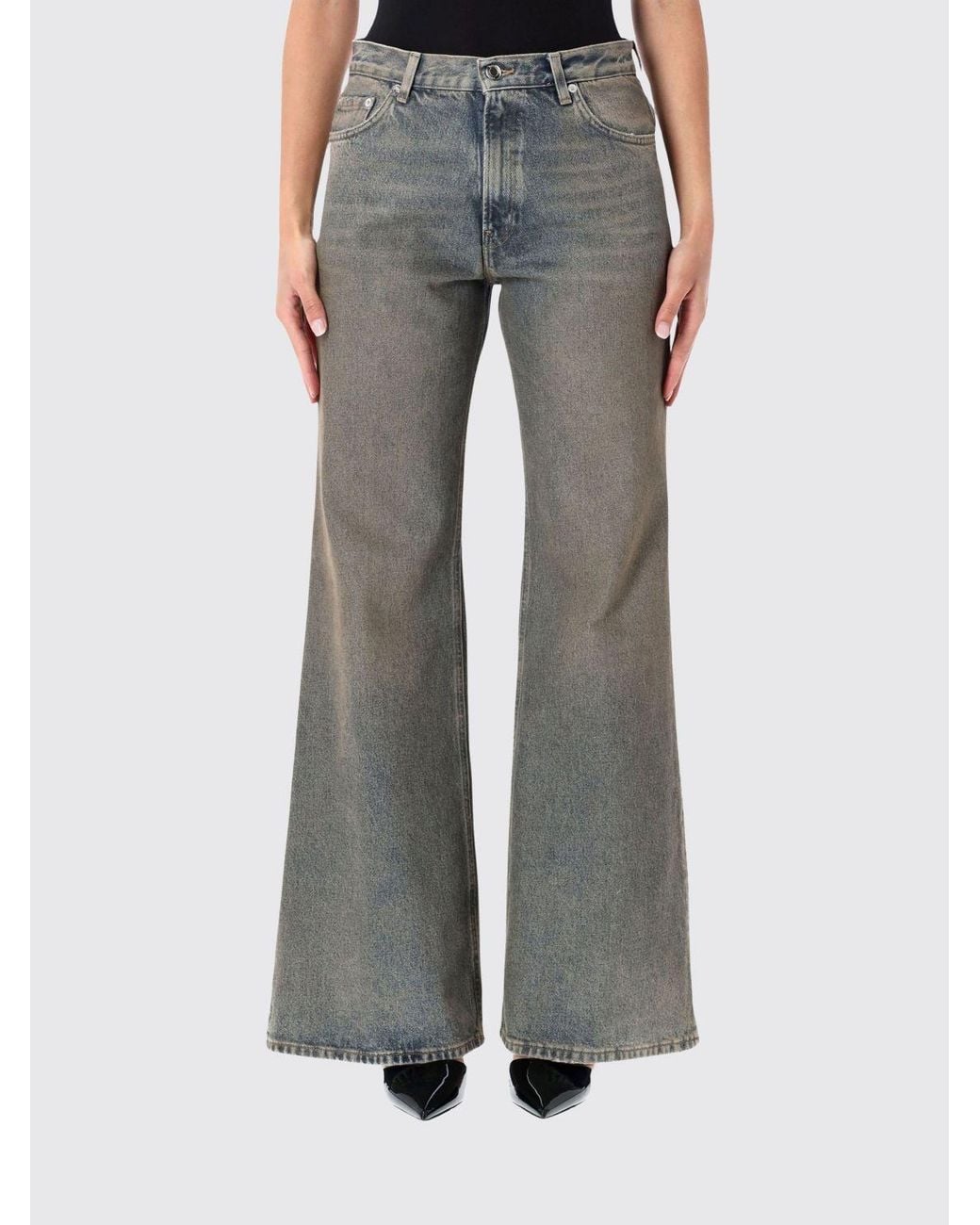 Haikure Gray Clara Mid-Rise Flare Jeans