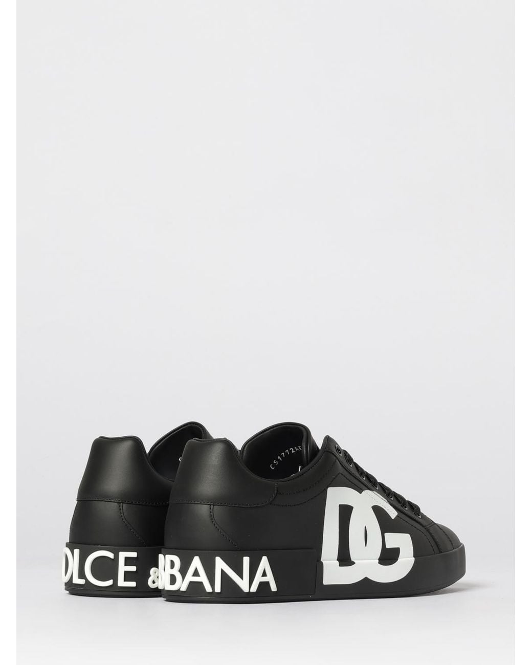 Dolce & Gabbana Black Dolce &Amp Gabbana Portofino Leather Sneakers for men